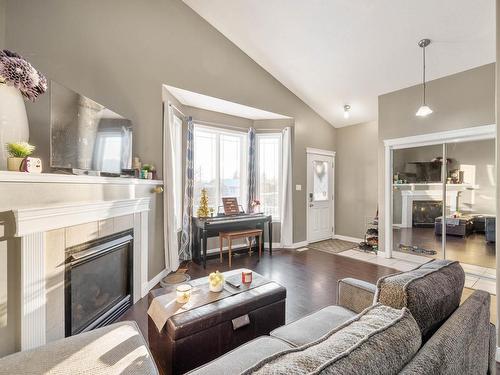 10252 159 Street Nw, Edmonton, AB - Indoor Photo Showing Living Room With Fireplace