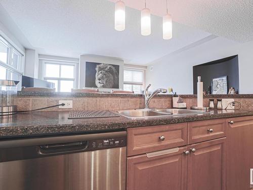 1201 9020 Jasper Avenue Nw, Edmonton, AB - Indoor Photo Showing Kitchen With Double Sink