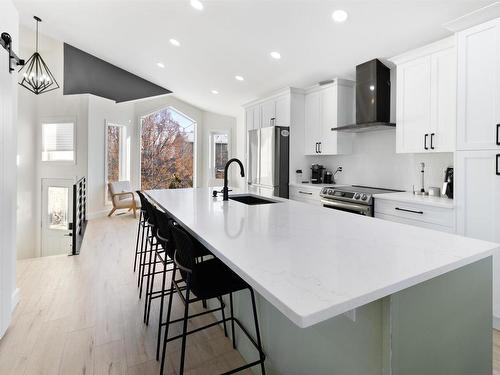 70 Sunflower Lane, Sherwood Park, AB - Indoor Photo Showing Kitchen With Stainless Steel Kitchen With Upgraded Kitchen