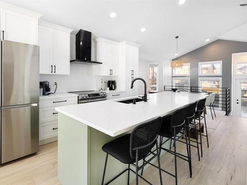 70 Sunflower Lane, Sherwood Park, AB - Indoor Photo Showing Kitchen With Stainless Steel Kitchen With Upgraded Kitchen