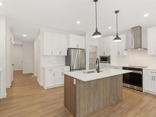 17712 70 Street, Edmonton, AB - Indoor Photo Showing Kitchen With Double Sink With Upgraded Kitchen