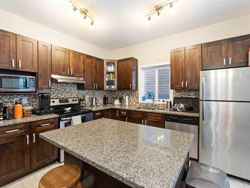 10146 159 Street, Edmonton, AB - Indoor Photo Showing Kitchen With Stainless Steel Kitchen With Double Sink With Upgraded Kitchen