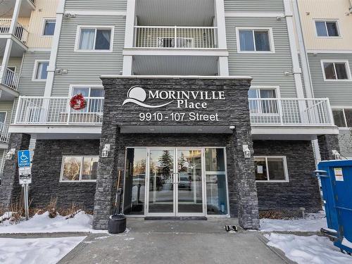 512 9910 107 Street, Morinville, AB - Outdoor With Balcony With Facade