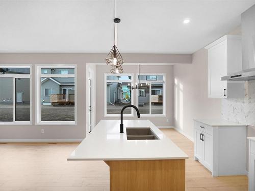 4826 170A Avenue, Edmonton, AB - Indoor Photo Showing Kitchen With Double Sink With Upgraded Kitchen