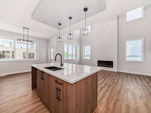 352 Bluff Cove, Leduc, AB - Indoor Photo Showing Kitchen With Double Sink With Upgraded Kitchen