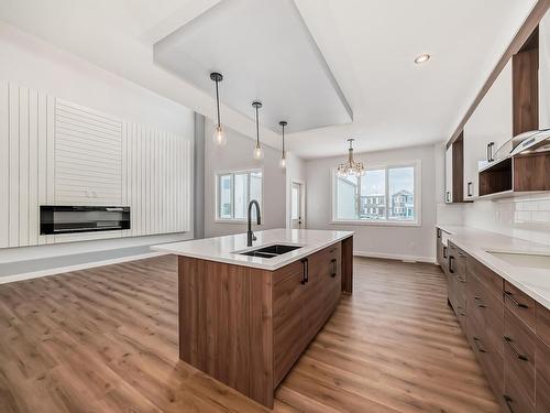 354 Bluff Cove, Leduc, AB - Indoor Photo Showing Kitchen With Double Sink