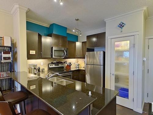 249 10121 80 Avenue, Edmonton, AB - Indoor Photo Showing Kitchen With Stainless Steel Kitchen With Double Sink With Upgraded Kitchen