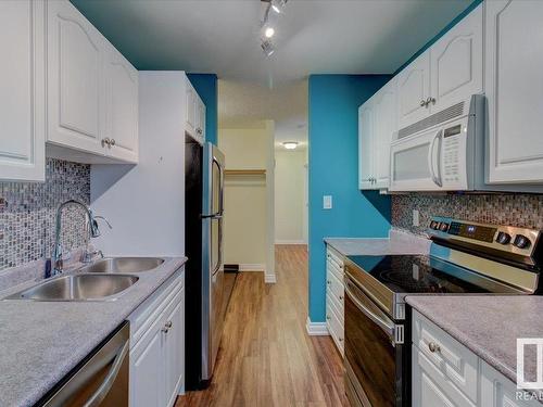 301 10511 19 Avenue, Edmonton, AB - Indoor Photo Showing Kitchen With Double Sink