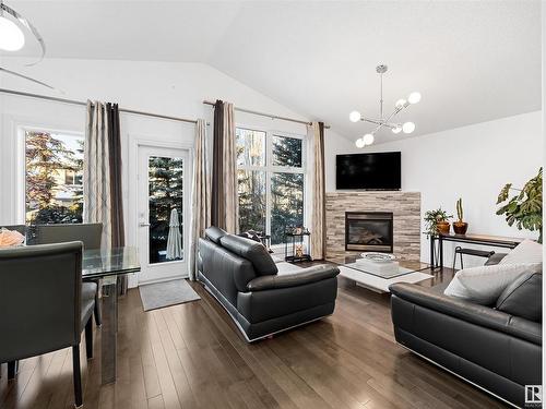 3316 Mcphadden Close, Edmonton, AB - Indoor Photo Showing Living Room With Fireplace