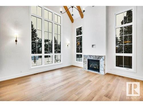 14112 96 Avenue, Edmonton, AB - Indoor Photo Showing Living Room With Fireplace