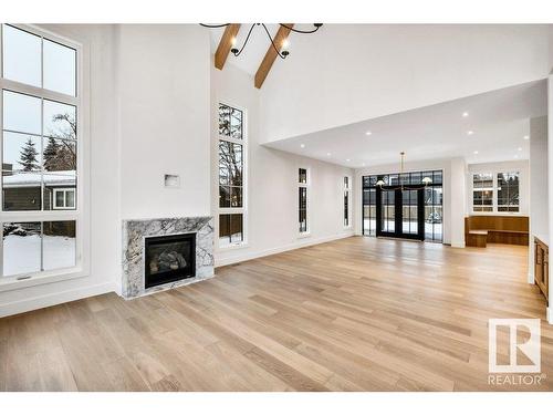 14112 96 Avenue, Edmonton, AB - Indoor Photo Showing Living Room With Fireplace