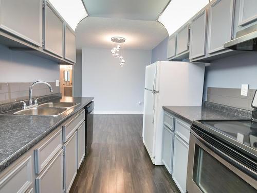 304 10732 86 Avenue, Edmonton, AB - Indoor Photo Showing Kitchen With Double Sink