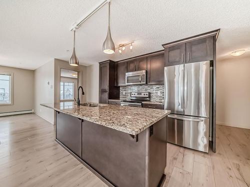 302 4008 Savaryn Drive, Edmonton, AB - Indoor Photo Showing Kitchen With Upgraded Kitchen