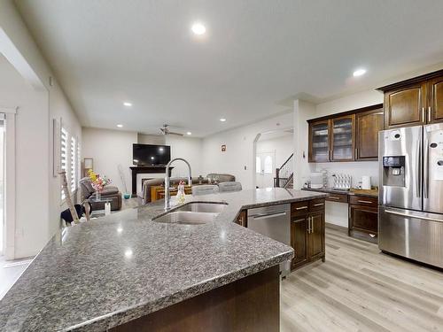 115 Lakeland Drive, Beaumont, AB - Indoor Photo Showing Kitchen With Double Sink With Upgraded Kitchen