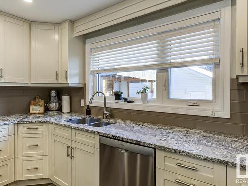 9739 148 Street, Edmonton, AB - Indoor Photo Showing Kitchen With Double Sink With Upgraded Kitchen