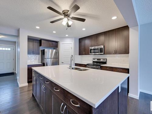 5442 Crabapple Loop, Edmonton, AB - Indoor Photo Showing Kitchen With Stainless Steel Kitchen With Double Sink