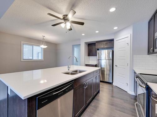 5442 Crabapple Loop, Edmonton, AB - Indoor Photo Showing Kitchen With Stainless Steel Kitchen With Double Sink With Upgraded Kitchen