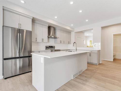 2118 Muckleplum Crescent, Edmonton, AB - Indoor Photo Showing Kitchen With Stainless Steel Kitchen With Upgraded Kitchen