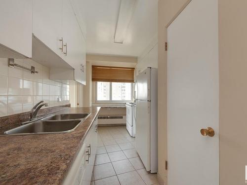 603 12207 Jasper Avenue, Edmonton, AB - Indoor Photo Showing Kitchen With Double Sink