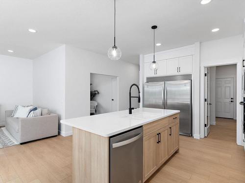 3910 Chrustawka Place, Edmonton, AB - Indoor Photo Showing Kitchen With Upgraded Kitchen