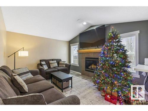 5 Nevis Close, St. Albert, AB - Indoor Photo Showing Living Room With Fireplace