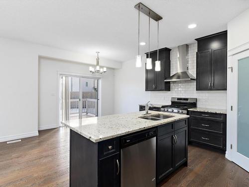 2805 16A Avenue, Edmonton, AB - Indoor Photo Showing Kitchen With Double Sink With Upgraded Kitchen