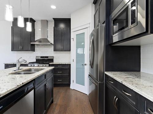 2805 16A Avenue, Edmonton, AB - Indoor Photo Showing Kitchen With Double Sink With Upgraded Kitchen