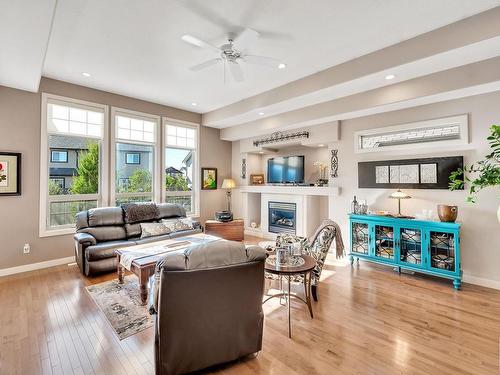 29 841 156 Street, Edmonton, AB - Indoor Photo Showing Living Room With Fireplace