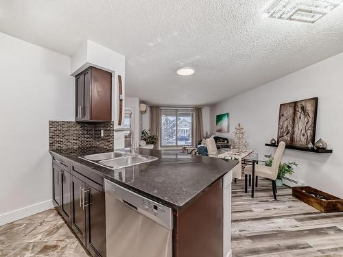 109 270 Mcconachie Drive, Edmonton, AB - Indoor Photo Showing Kitchen With Double Sink