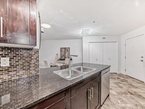 109 270 Mcconachie Drive, Edmonton, AB - Indoor Photo Showing Kitchen With Double Sink