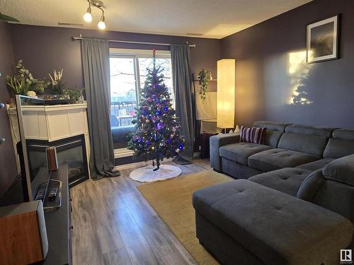 107 2098 Blackmud Creek Drive, Edmonton, AB - Indoor Photo Showing Living Room With Fireplace