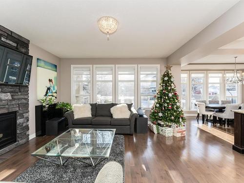 2307 Warry Court, Edmonton, AB - Indoor Photo Showing Living Room With Fireplace