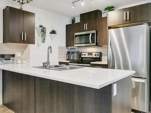 214 667 Watt Boulevard, Edmonton, AB - Indoor Photo Showing Kitchen With Double Sink With Upgraded Kitchen