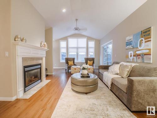 45 18343 Lessard Road, Edmonton, AB - Indoor Photo Showing Living Room With Fireplace