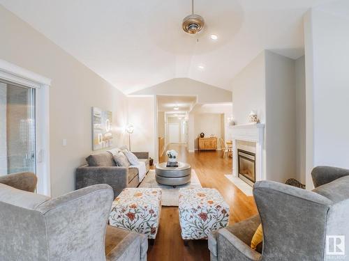 45 18343 Lessard Road, Edmonton, AB - Indoor Photo Showing Living Room With Fireplace