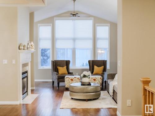 45 18343 Lessard Road, Edmonton, AB - Indoor Photo Showing Living Room With Fireplace