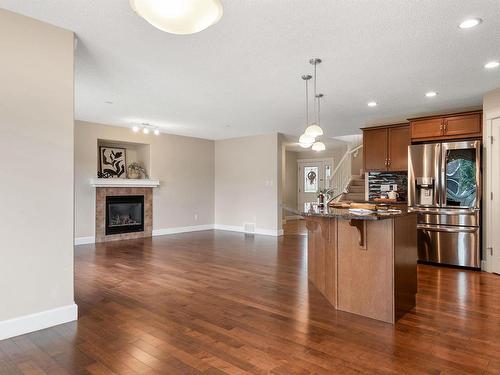 3231 Whitelaw Drive, Edmonton, AB - Indoor Photo Showing Kitchen With Fireplace With Upgraded Kitchen