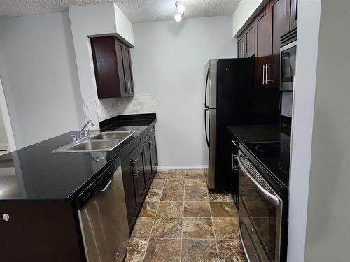 210 1080 Mcconachie Boulevard, Edmonton, AB - Indoor Photo Showing Kitchen With Double Sink