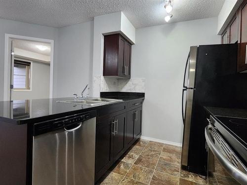 210 1080 Mcconachie Boulevard, Edmonton, AB - Indoor Photo Showing Kitchen With Stainless Steel Kitchen With Double Sink