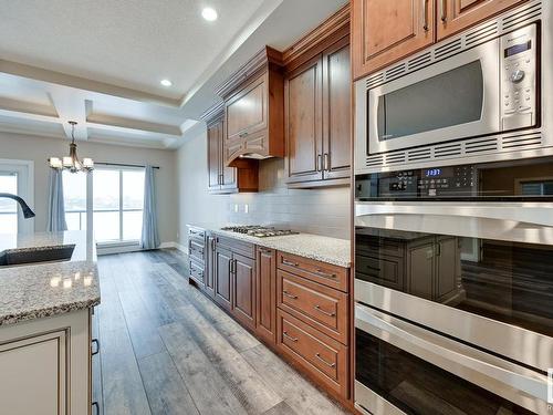 66 Chestnut Way, Fort Saskatchewan, AB - Indoor Photo Showing Kitchen With Upgraded Kitchen