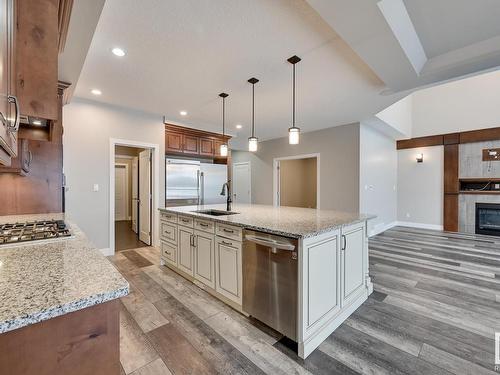 66 Chestnut Way, Fort Saskatchewan, AB - Indoor Photo Showing Kitchen With Upgraded Kitchen