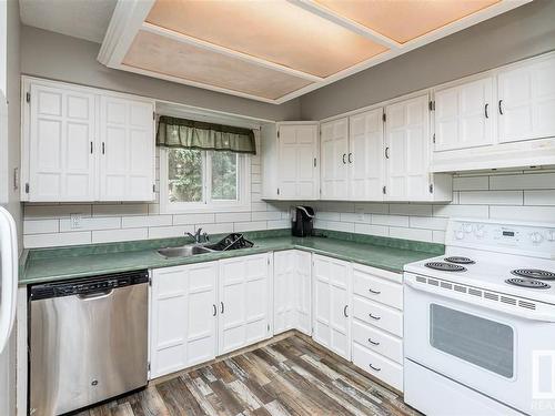 9105 Morinville Drive, Morinville, AB - Indoor Photo Showing Kitchen With Double Sink