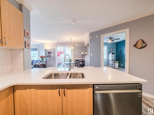 310 9938 104 Street, Edmonton, AB - Indoor Photo Showing Kitchen With Double Sink