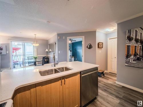 310 9938 104 Street, Edmonton, AB - Indoor Photo Showing Kitchen With Double Sink