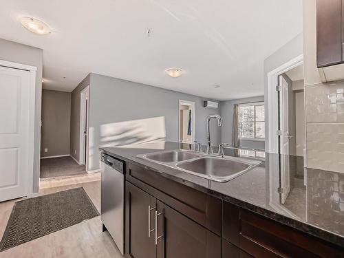 120 3315 James Mowatt Trail, Edmonton, AB - Indoor Photo Showing Kitchen With Double Sink