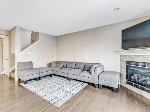 16725 120 Street, Edmonton, AB - Indoor Photo Showing Living Room With Fireplace