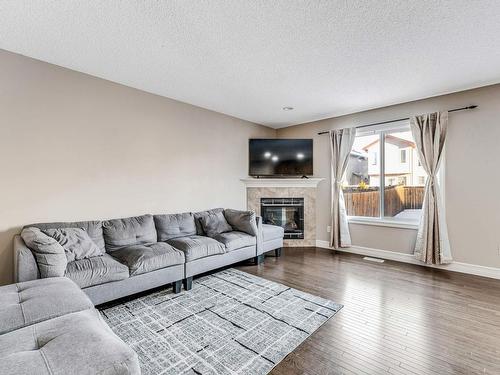 16725 120 Street, Edmonton, AB - Indoor Photo Showing Living Room With Fireplace