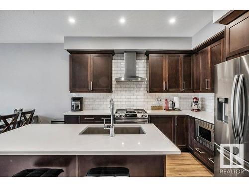 9621 230 Street, Edmonton, AB - Indoor Photo Showing Kitchen With Double Sink With Upgraded Kitchen