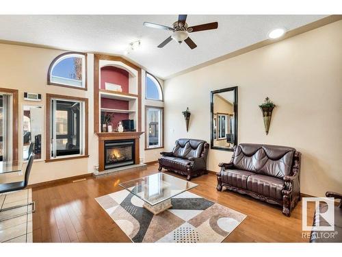 16105 73A Street, Edmonton, AB - Indoor Photo Showing Living Room With Fireplace