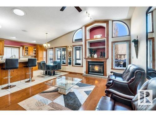 16105 73A Street, Edmonton, AB - Indoor Photo Showing Living Room With Fireplace